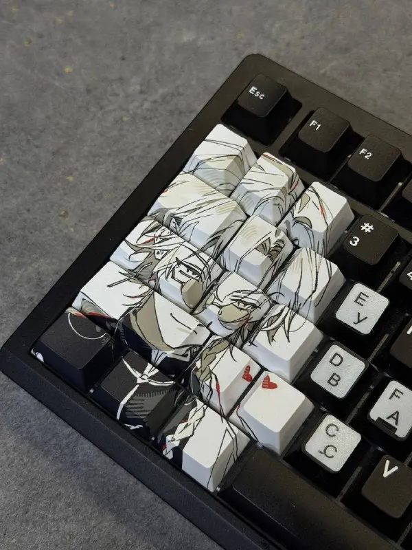 Keycaps for 1/3 of a Keyboard (Anime Guy with Glasses) — photo 1