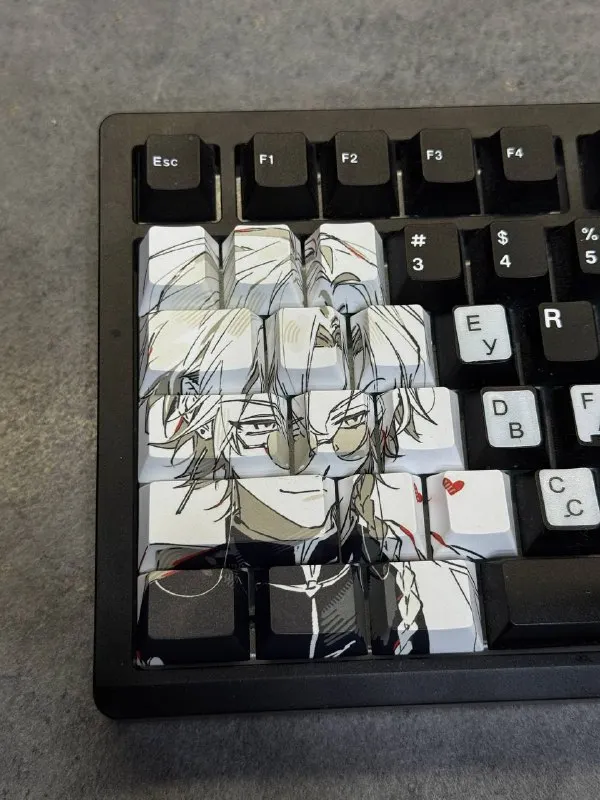 Keycaps for 1/3 of a Keyboard (Anime Guy with Glasses) — photo 2