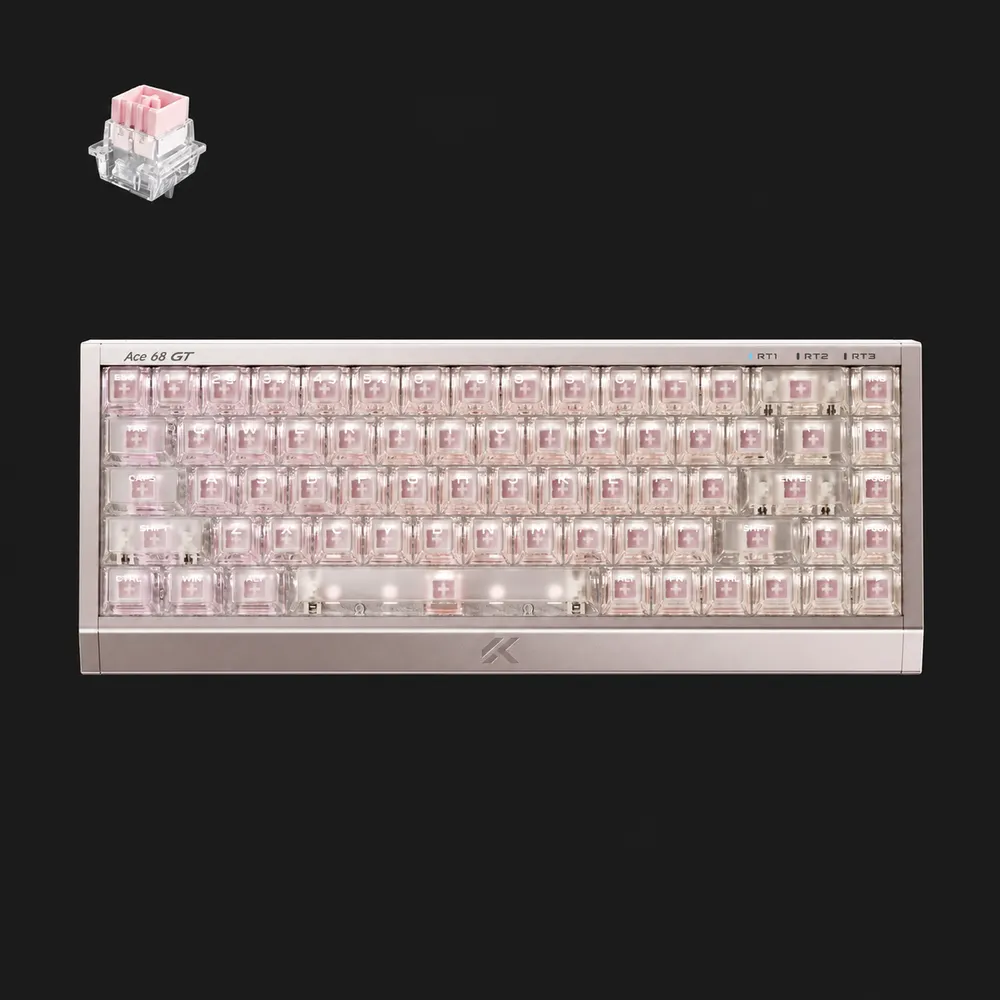 MCHOSE Ace 68 GT Keyboard, Crystal Pink — Mount Tai Pink Magnetic Switch GT — photo 1
